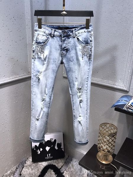 

classic style mens designer jeans fashion straight am fit arrival biker blue jeans pants distressed severe washing jeans size 29-40