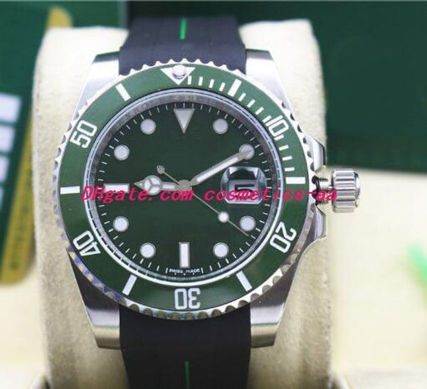 

12 style luxury wristwatch 116610 114060 116618 116613 116619 mens rubber bracelet black ceramic bezel 40mm aaia 2813 mechanical men watch, Slivery;brown