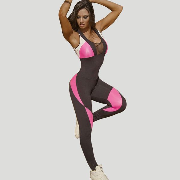 

aprilgrass марка сжатого спорт комбинезон женщина йог set high stretch дышащего sportwear backless сетка нижнее gym одежда женский, Gray