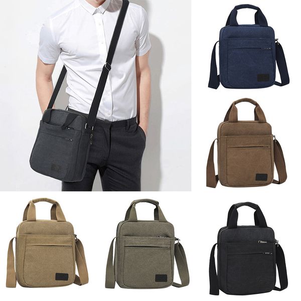

coneed men's fashion canvas solid color totes business shoulder bag messenger bags men bags 2019 mar26 p30