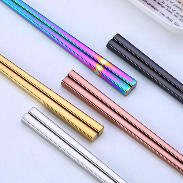 

stainless steel chopsticks series reusable multicolor lightweight chopsticks metal chopsticks wedding party festival occasions