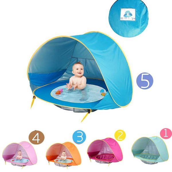 Acheter Bébé Tente De Plage Uv Protection Sunshelter Avec Une Piscine étanche Pop Up Auvent Tente Enfant Camping En Plein Air Parasol Plage Dropship