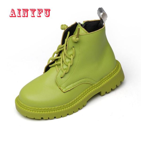 

ainyfu new kids pu leather boots children soft bottom non-slip shoes autumn winter princess shoes for girls snow boots b289, Black;grey