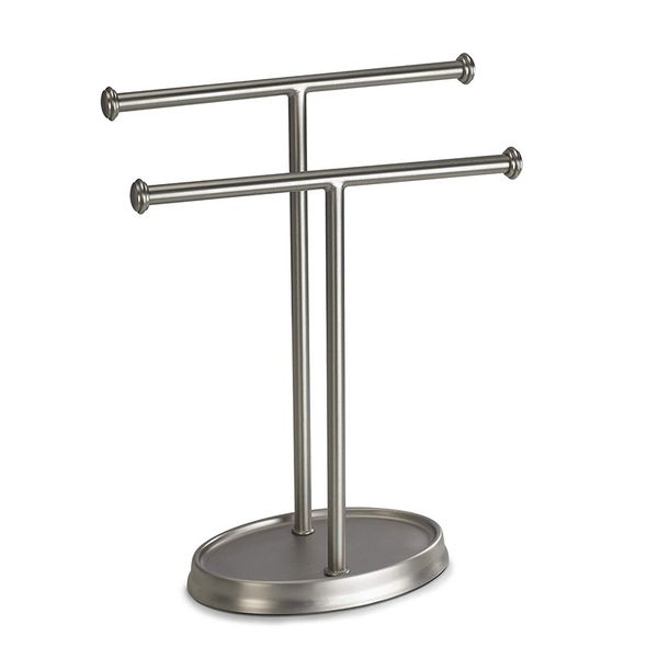 

double hand towel tree,2 towels holder and accessories stand for bathroom vanities-slim,modern,durable bars with base serves a