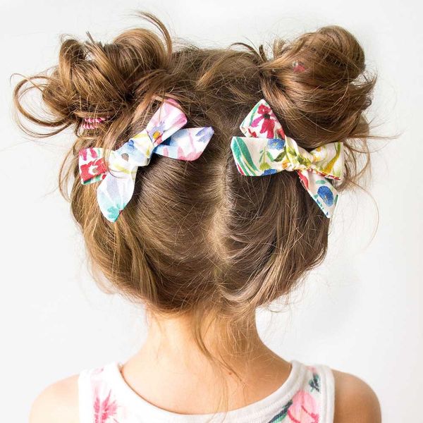 

2pcs/pair cotton cloth bow-knot floral print hair clip colorful for women girls children hair accessories new
