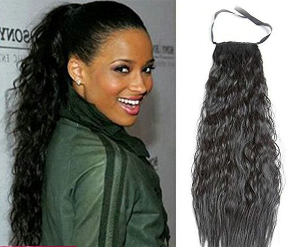 

remy hair horse ponytail human hair clip in loose wave brown black human hair pony tail extension colors pony tail hairpiece 140g