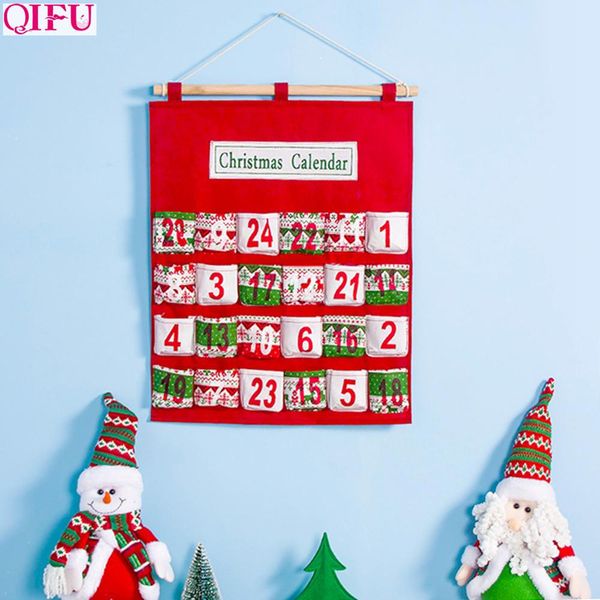 

qifu christmas calendar bag wall hanging christmas decorations for home 2019 pendants chrismas ornaments navidad natal