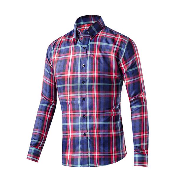 

тенденции моды для мужчин клетчатой ​​рубашки fit тонкого лацкане free вскользь гладильной мужских 9 цвета трендовых футболок 2020 весна лет, White;black