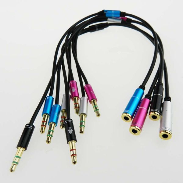 Hochwertiges 3,5-mm-Mini-Klinkenstecker, 1 Buchse auf 2 Stecker (Headset + Mikrofon), Y-Splitter, Kopfhörer, Computer-Audiokabel