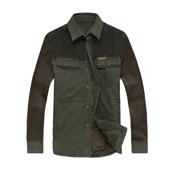 

dropshipping men's jacket spring cotton fleece thicken warm shirts jackets for men casual patchwork plaid coat male jacket, Black;brown