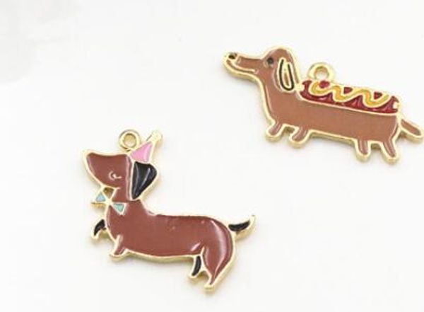 

новые 20pcs / 50шт / 100шт мультфильм такса собаки diy брелок металл шарм подвеска изготовление ювелирных изделия diy подарков, Bronze;silver