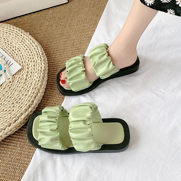 

slippers women summer luxury slides shoes pantofle lady designer 2020 girl flat soft fabric scandals rome pu basic shoes, Black