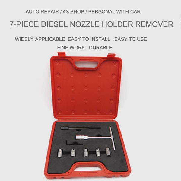 

7pcs fuel engine diesel injector seat cutter set carbon decarbonise cleaning injectors changing auto car repair tool garage