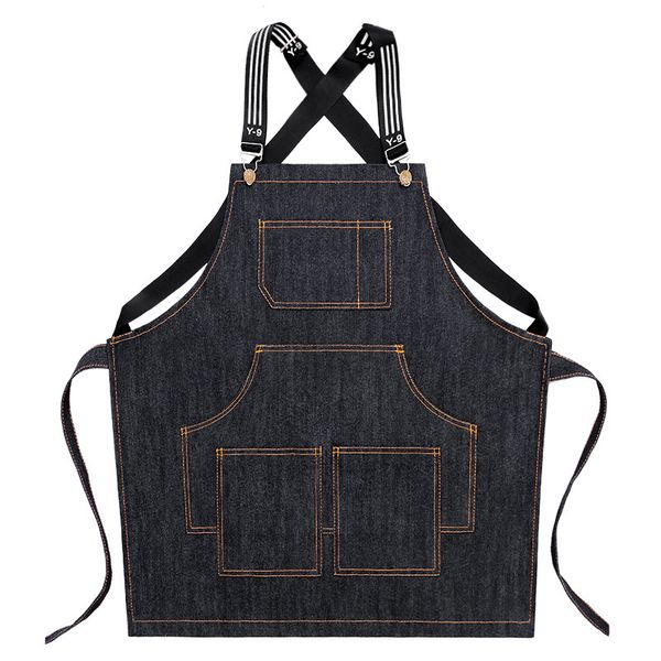 

cook apron barista bartender chef hairdressing apron catering uniform work wear anti-dirty overalls