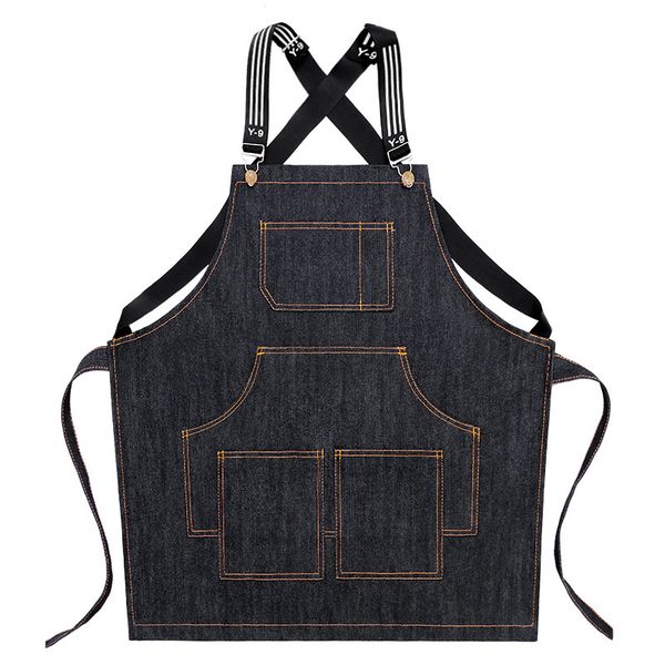 

cook apron barista bartender chef hairdressing apron catering uniform work wear anti-dirty overalls