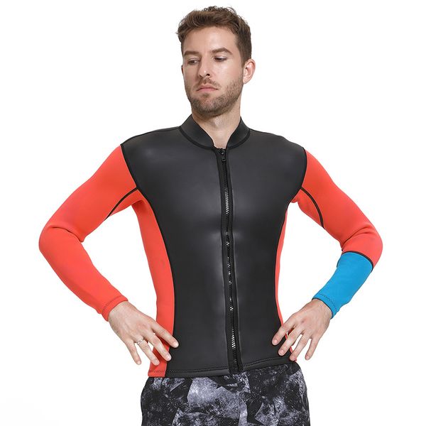 

sbart men 3mm neoprene wetsuits long sleeve jacket uv protection swim jumpsuit shirt windsurfing smoothskin jackets wetsuits