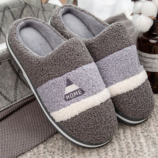 

slippers 2020 fashion christmas men winter flat with keep warm shoes floor home cute santa deer slippers chaussure homme, Black