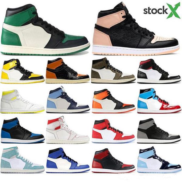 

1 high travis scotts low bloodline shattered backboard 3.0 mens basketball shoes 1s fearless unc bred us13 sneakers with box stock x