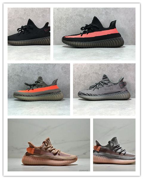 

2020 kanye west boost flat real basf men women casual leisure shoes jogging shoes sneakers with box size 36-48, Black