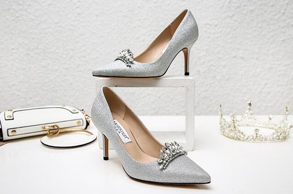 

designer women party wedding pumps stiletto lady diamond crown princess crystal shoes pointed toe luxury eur bride shoes, Black