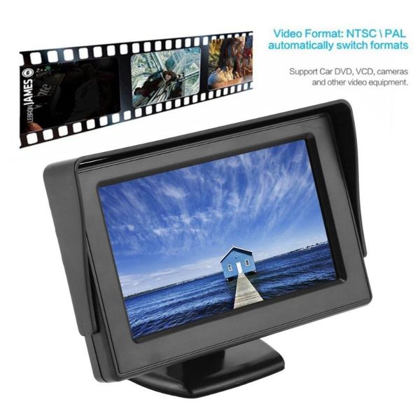 

4.3 inch tft lcd monitor car rearview full color display 2-channels video inputs visual reversing for car vcd/dvd/gps/camera