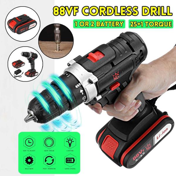 

electric drill double speed lithium cordless drill household multi-function mini wireless electric screwdriver tools 21v
