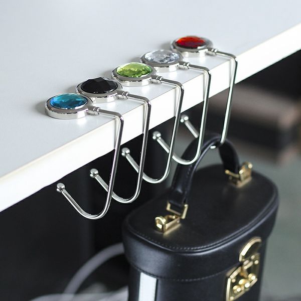 

hooks & rails storage hook metal bag hanger creative purse holder shell handbag portable table travel home