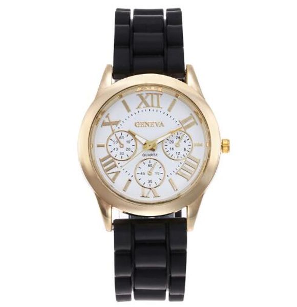 Neue Damenmode Bracelt Geneva Damenuhr Silikon Kleid Quarz Armbanduhr Herren Hochwertige Uhr Mädchen Geschenk a1 Uhren Großhandel