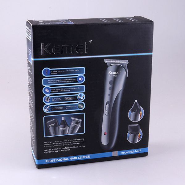 

kemei km-1407 rechargeable electric nose hair clipper haircut for ladies electric shaver beard razor sqtrimmer bgqma
