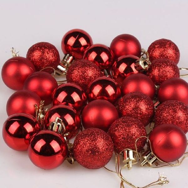 

24pcs 3cm christmas plastic balls for christmas tree decoration
