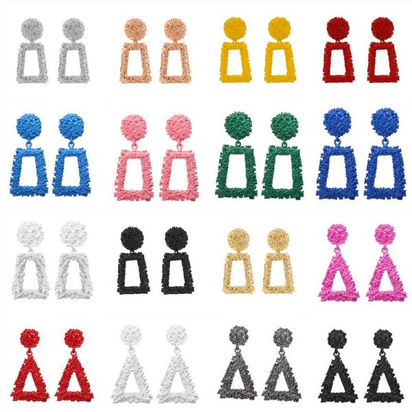 

8seasons hyperbole punk drop zinc alloy earrings ear stud round geometric triangle fashion women's jewelry multicolor 1 pair, Golden;silver