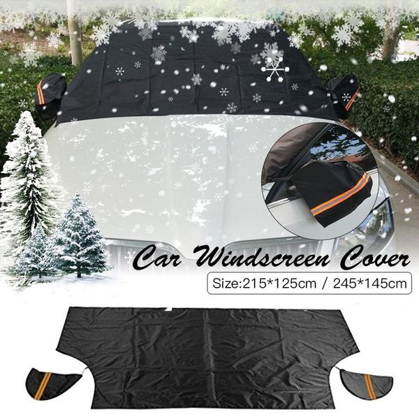 

210t silver coating cloth winter car snow shield car windscreen snow anti-e half cover with rear view cover storage bag