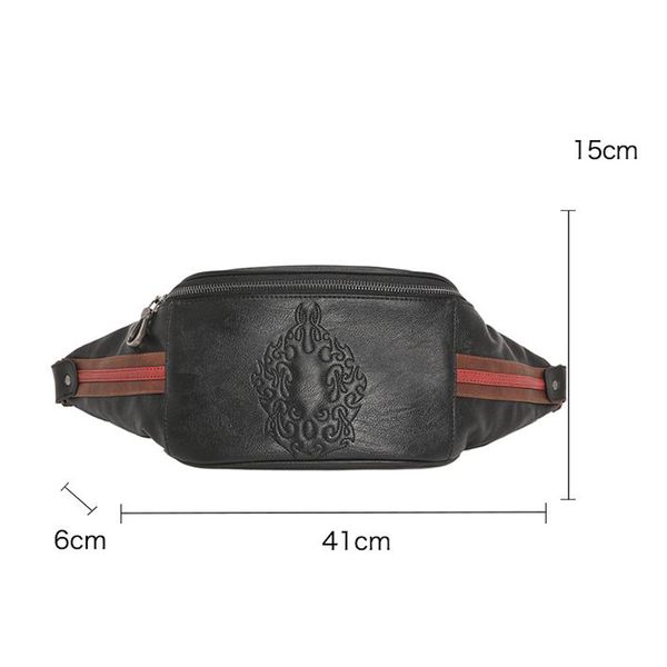 

waist casual men belt bag fanny packs high-quality male waist pocket chest travel phone bags pack leather pu bag yb400 ibpiw, Red;black