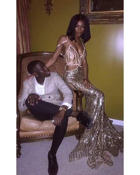 

2019 Sexy Deep V Neck Gold Sequined Africa Black Girl Trumpet Prom Dresses Formal Evening Party Gowns Open Back