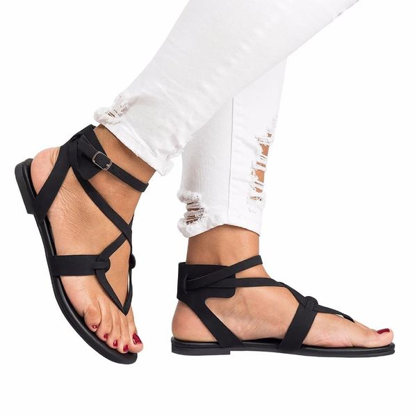 

sandals women summer women's shoes 2019 female rome casual sandals women sandalia feminina, Black