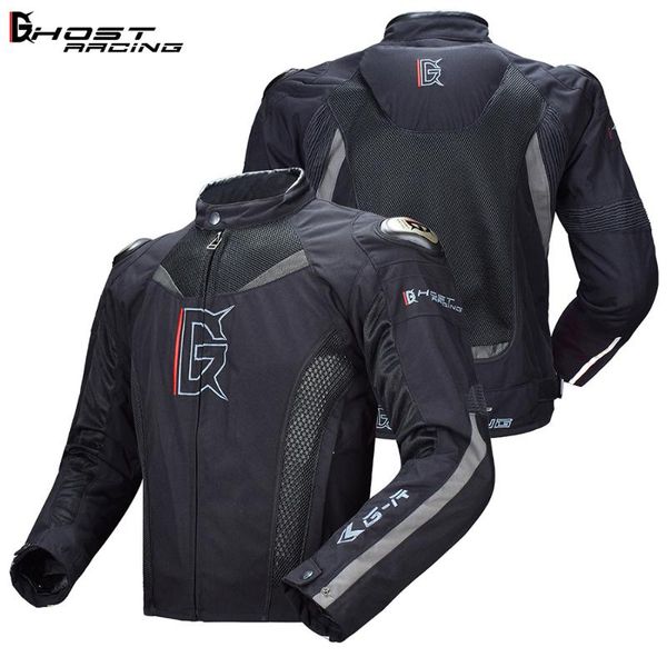 

ghost racing waterproof motorcycle jacket men riding jacket breathable motorbike moto clothing with neck protector body armor