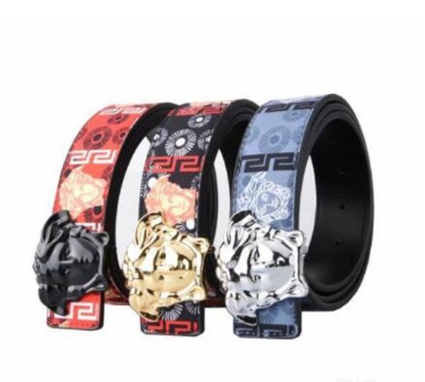 

new 2019 fashion brand medusa designs belts for men and women, Black;brown
