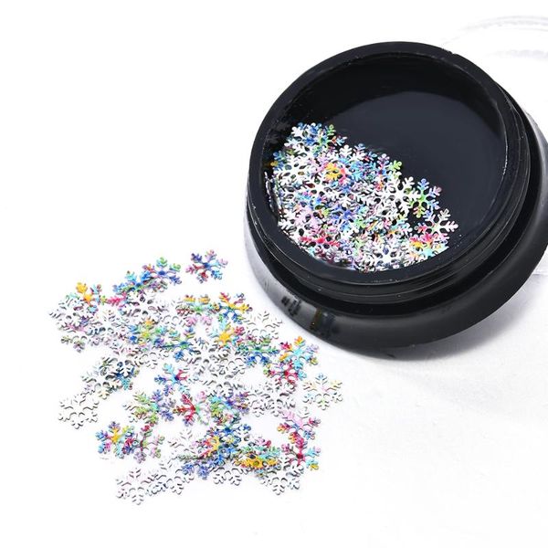 

colorful snowflake glitter sequins nails art decoration mixed 3d flowers diy manicure decor spangles manicure nails accessories, Silver;gold