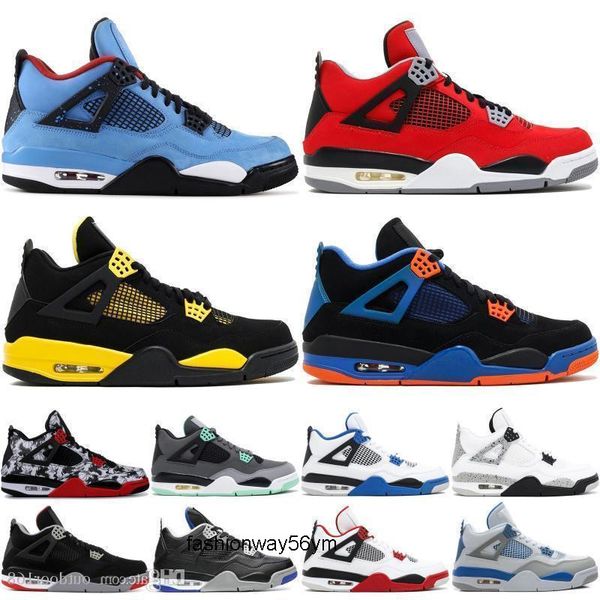 

4 high basketball men green glow black cat raptor fear pack cool grey brand 4s designer sneakers sport shoes