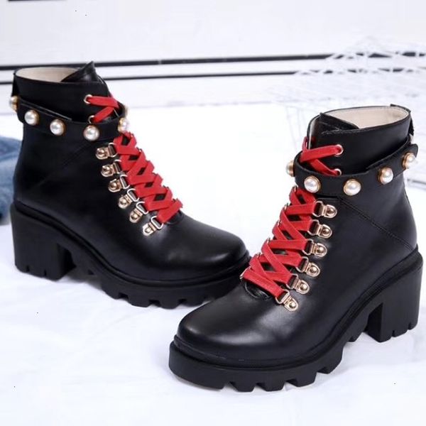 

fashion leather star women shoes woman leather short autumn winter ankle designer fashion brand women shoes 1aflos1, Black