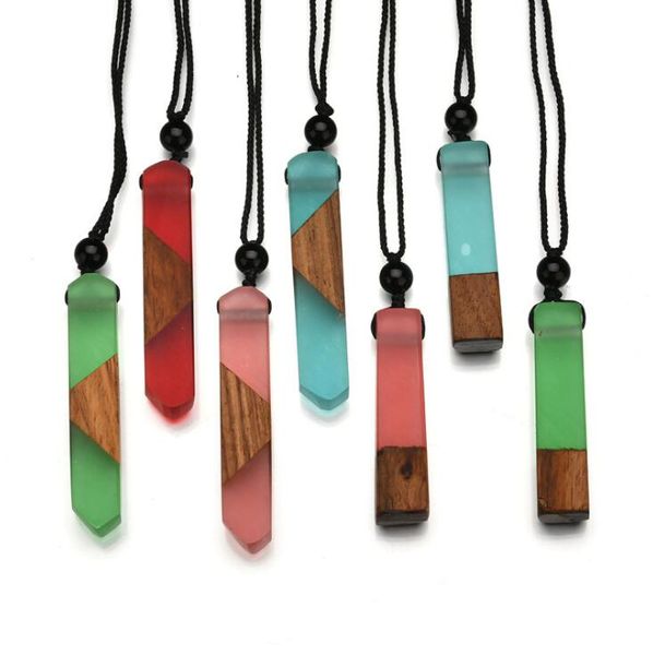 

5pcs/lots exquisite resin wood splice pendant necklaces female fashion wild sweater necklace female jewelry gifts, Silver
