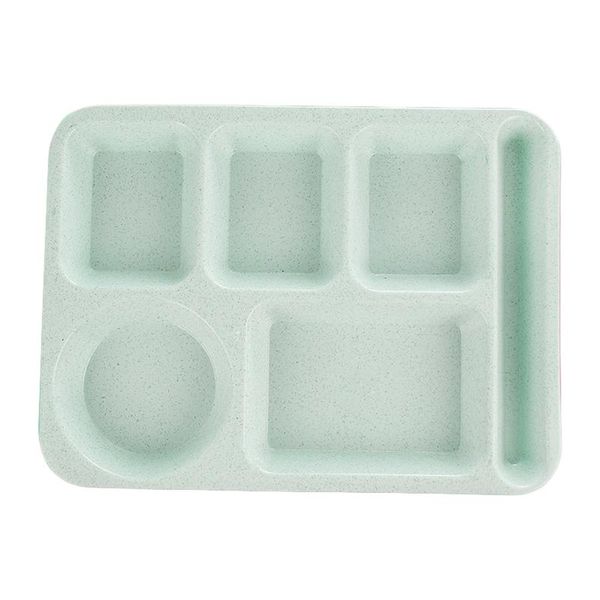 

flatware sets portable 6-compartment tray with fork spoon chopsticks safe wheat straw lunch container meal storage picnic