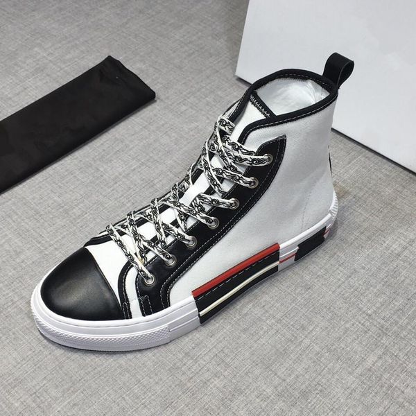 

men women designer shoes luxuxy mc genuine leather lace up casual shoes online platform mens dress shoes with qua, Black