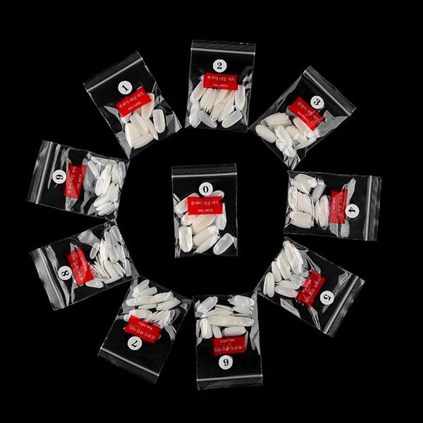 

500pcs/ bag short oval piece fake nail piece natural transparent nail extension patch korean standard art display, Red;gold