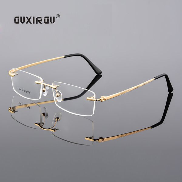

diamond trimmed eyeglasses men rimless glasses frame women quality optical anti-blue light goggles myopia glasses frame s504, Silver