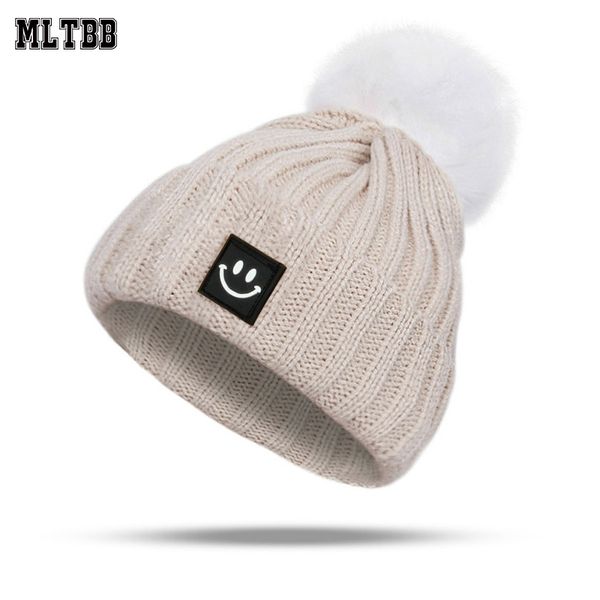 

mltbb 2018 winter warm hat for kids soft kids warm thick caps knitted pompoms cap girls cotton hats boys skullies beanies