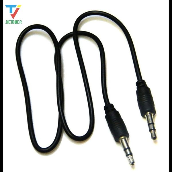 

wholesale 1000pcs/lot 3.5 mm pin to 3.5 mm pin stero audio cable headphone jack black color