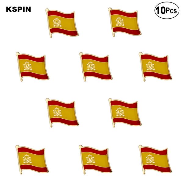 

spain flag lapel pin flag badge brooch pins badges, Gray