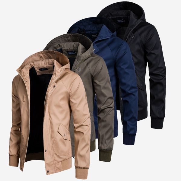 

men's jacket casual outerwear bomber men's jacket and coats zipper hooded jackets male plus size clothing, Black;brown