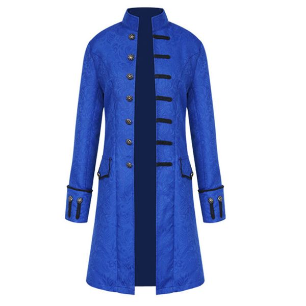 

stand collar mens gothic trench coat steampunk men cardigan long sleeve male frock coats autumn long men's jacket overcoat veren, Tan;black